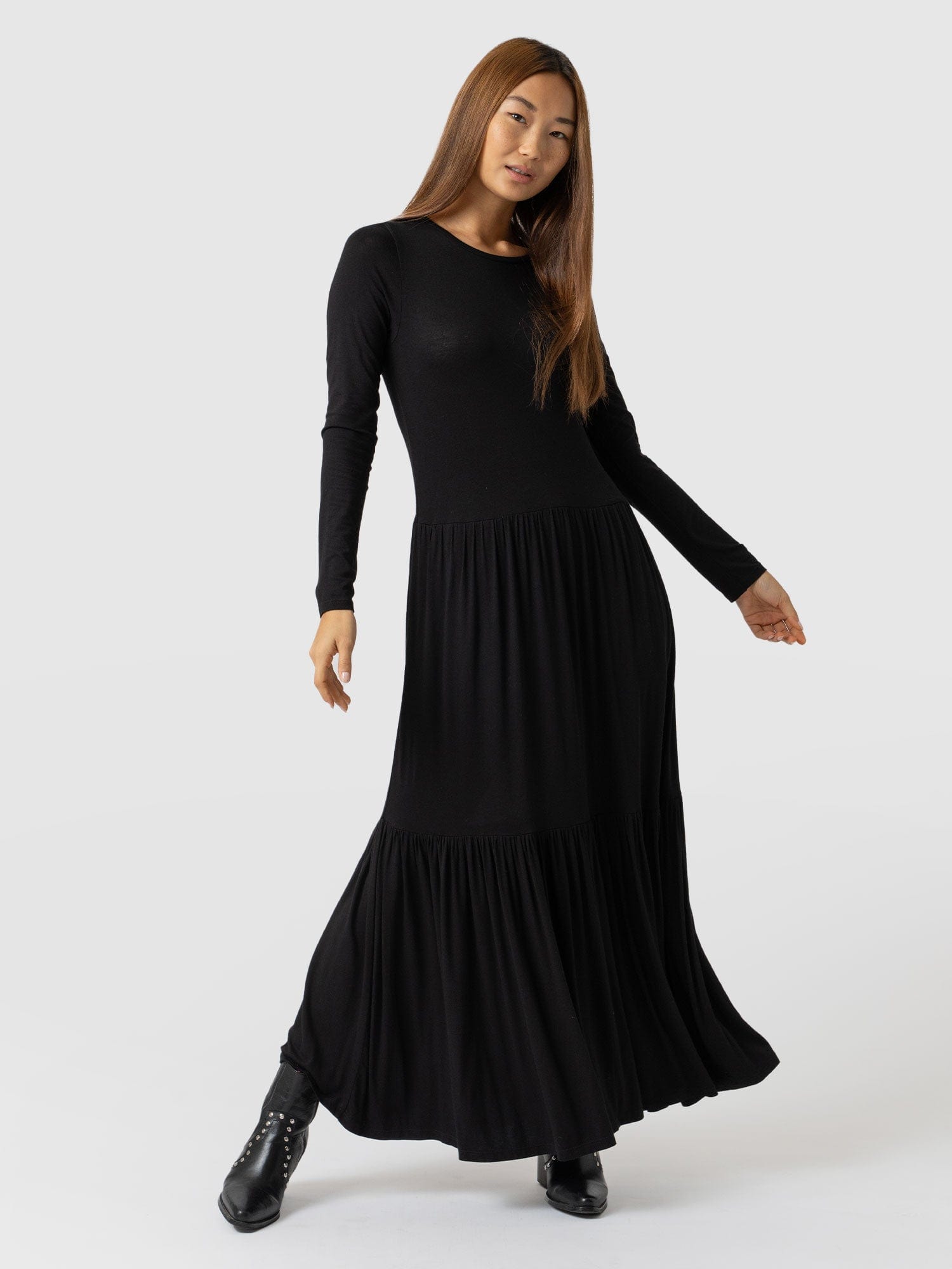 Greenwich Dress Long Sleeve - Black